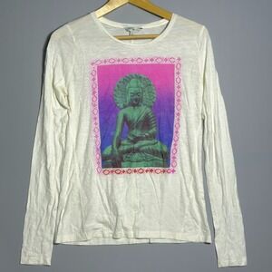 Lucky Lotus Lightweight Bunredout Long Sleeve Shirt Womens Size Small Buddha